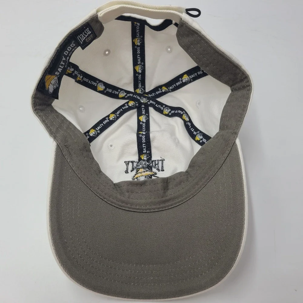 The Salty Dog Cafe Hat Adjustable (Fits Small) Ahead White Hilton Head Island